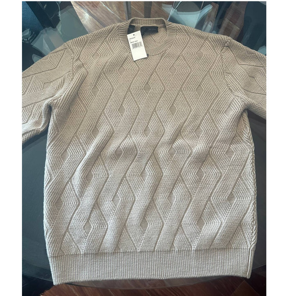 Saks Fifth Avenue Smoke Gray Cotton Sweater S NWT - Picture 1 of 2